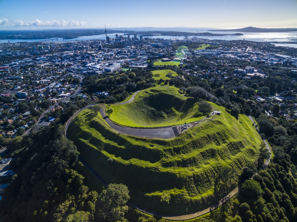 Aerial view of Mt. Eden, Auckland / New Zealand