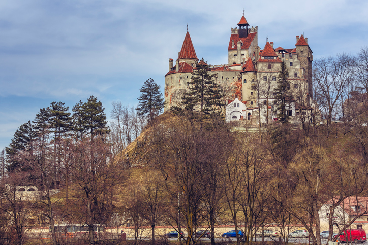 Bran, Romania - March 22, 2015: Bran Castle, also known as Dracula Castle. Its fame is created around Bram Stoker's character, Dracula, often identified as Vlad Tepes (Vlad the Impaler).