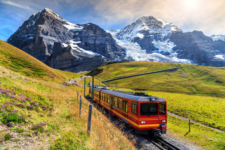 Viagem de trem pela Europa Suíça
